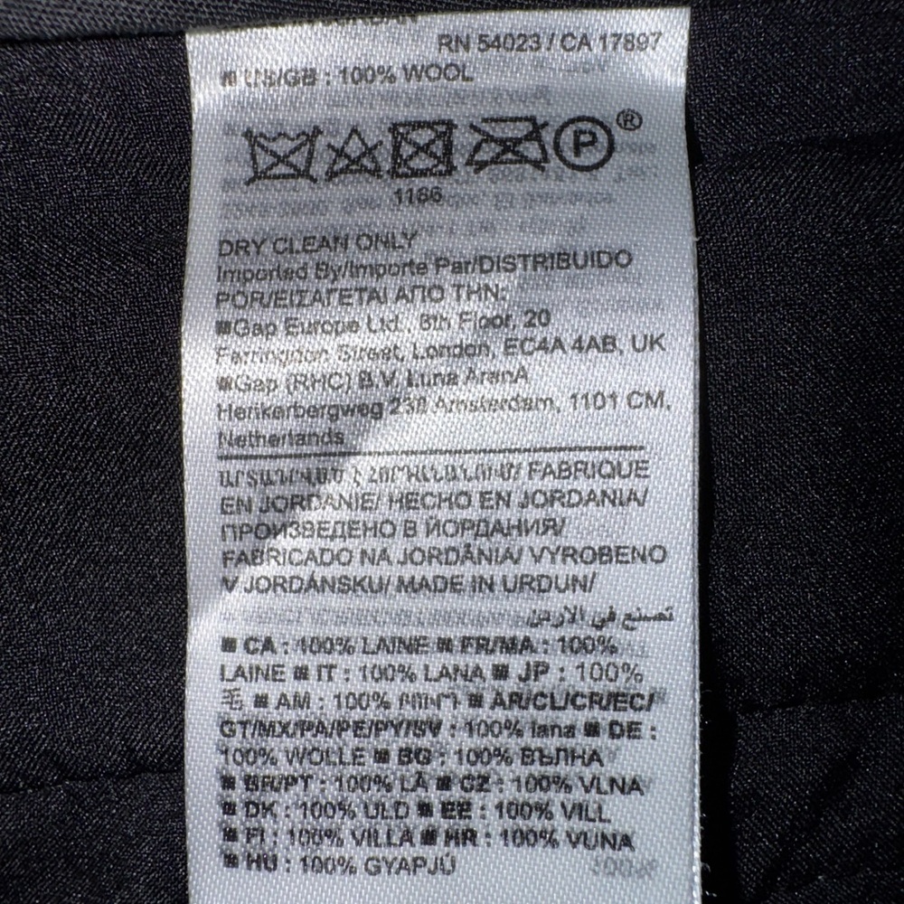 Banana Republic 100% Italian Wool Classic Black Straight Leg Dress Pants-Size 12 - Picture 7 of 14